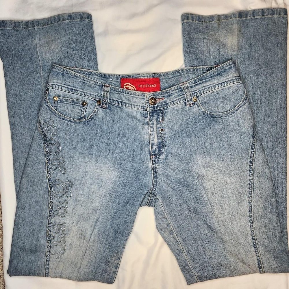 y2k low-rise Ecko red jeans, size 8